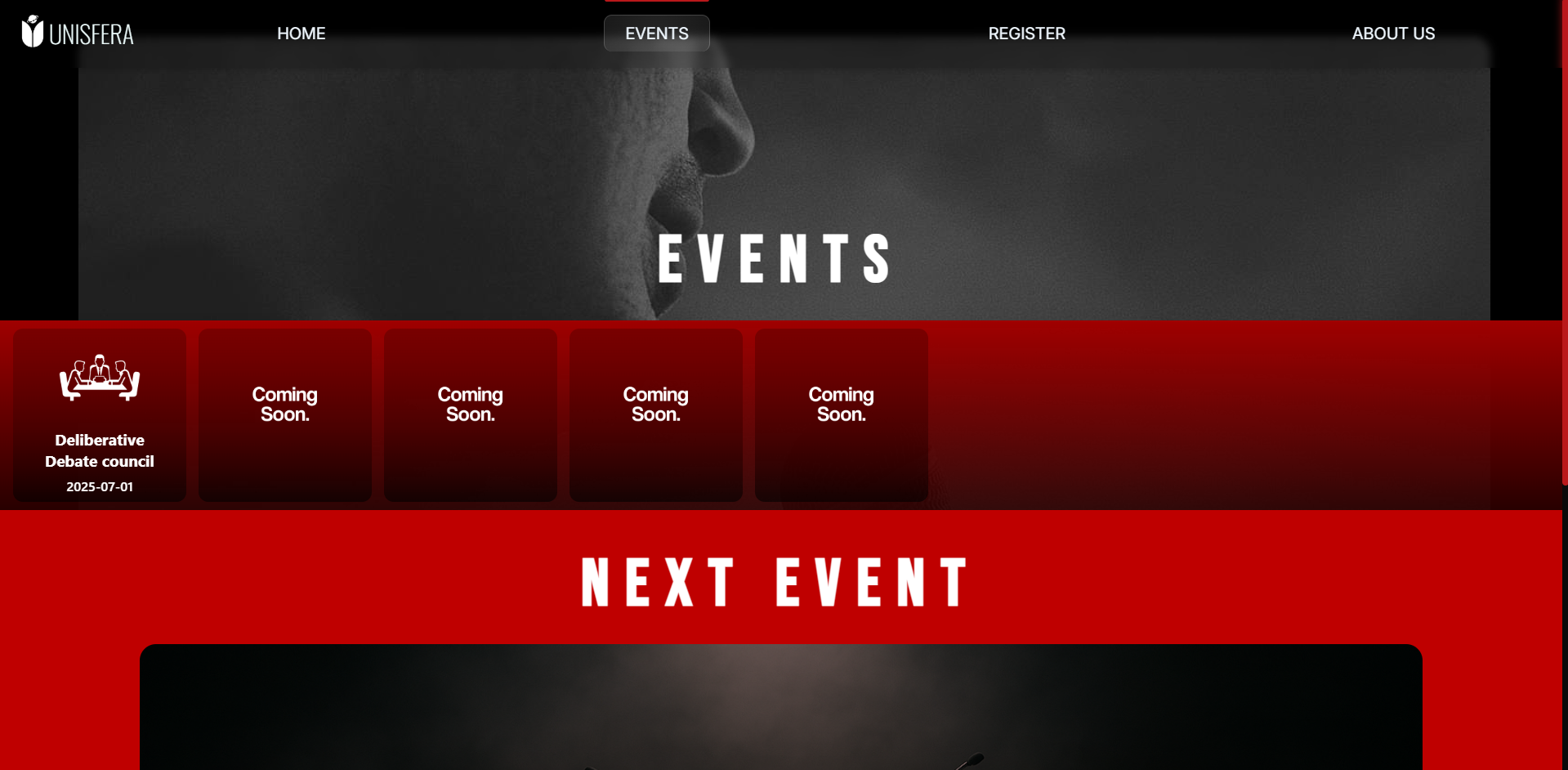 Unisfera — Live Event Registration Platform for Interschool MUN